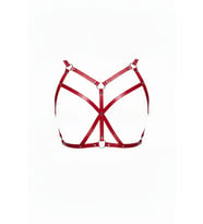 Mulvxbrf Brf02 Kırmızı Göğüs Harness Deri Çapraz Bantlı O Halka Detaylı - Brf247 (Mulvix)
