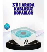 Dekoratif Gece Işıklı Bluetooth Hoparlör - Zaman Ve Pil Ekranlı