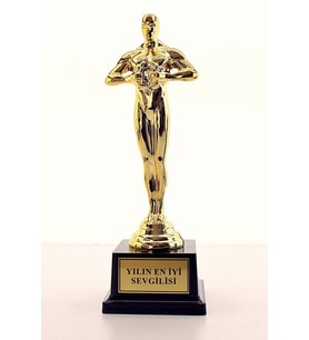 Eşe Sevgiliye Anneye Babaya Yılın En İyi Sevgilisi Oscarı Ödülü Hediye Büyük Boy (Sarı)