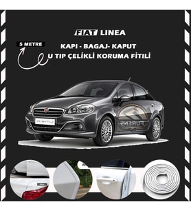 Fiat Linea Oto Araç Kapı Koruma Fitili 5metre Parlak Beyaz Renk