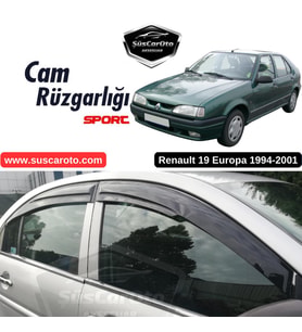 Renault 19 Europa 1994-2001 Uyumlu Mugen Cam Rüzgarlığı Seti Piano Black 4'lü İthal
