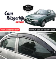 Renault 19 Europa 1994-2001 Uyumlu Mugen Cam Rüzgarlığı Seti Piano Black 4'lü İthal