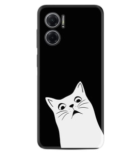 Xiaomi Redmi Note 11E Kılıf Resimli Desenli Silikon Platinium Series Şaşkın Kedi 1900