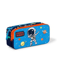 Coral High Kids Lacivert Mavi Astronot Desenli İki Bölmeli Kalem Çantası 12058