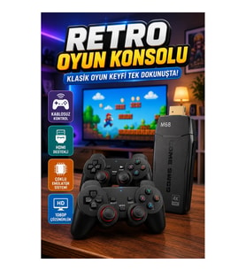 HDMI Destekli Retro Oyun Konsolu – Kablosuz Oyun Kollu Çoklu Emülatör Sistemi