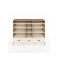 Kronos Dolap 12 Raflı 3 Çekmeceli  220x59x163 Çam-Aytaşı
