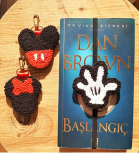 Mi-Knitting,  El Yapımı Mickey & minnie Mouse Kitap Ayracı Ve Anahtarlık, Yılbaşı hediyesi