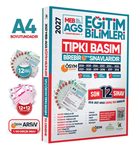 2027 MEB AGS EĞİTİM BİLİMLERİ ÖSYM Çıkmış Soru Tıpkı Basım Kitapçıkları 12li Deneme Paketi