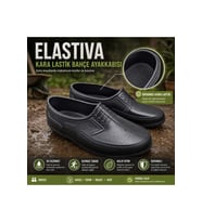 Elastiva  Erkek Kara Lastik Bahçe Ayakkabısı - SİYAH - 39