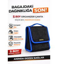 Oto Bagaj Organizer Bagaj Çantası S Boy Kaymaz Cırt Bantlı Velur Kompakt Düzenleyici