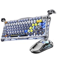 GravaStar Mercury K1 Pro+X Kablosuz RGB Işıklı Mekanik Q Gaming Klavye ve Optik Mouse Seti, Uzay Gri