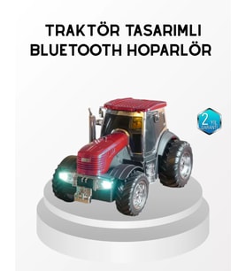 Bluetooth Nostaljik Traktör Hoparlör Led Işıklı 12W Güçlü Ses