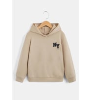 Ny Baskılı Erkek - Kız Çocuk Rahat Kalıp Sweatshirt (Bej)