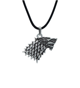 Game Of Thrones Kurt Deri ip Kolye - Gümüş Kaplama - Kadın Erkek Kolye - No:834