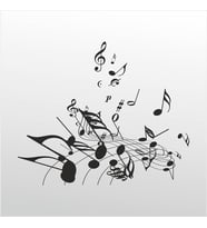 Folyo Sticker Müzik Notaları 70cm Uzunluk (Karışık)
