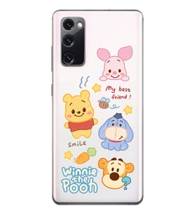 Samsung Galaxy S20 FE Uyumlu Winnie The Pooh Tasarımlı Şeffaf Telefon Kılıfı