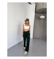 Osy Modal Yumuşak Dokulu Kumaş Nakış Işlemeli Rahat Bol Paça Eşofman Pantalon - Siyah