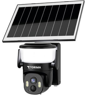 Torima CMR30 Siyah Şarjlı Duvar Lambası Görünümlü Dış Mekan Kamerası Akıllı IP Güneş Enerjili Kamera