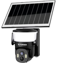 Torima CMR30 Siyah Şarjlı Duvar Lambası Görünümlü Dış Mekan Kamerası Akıllı IP Güneş Enerjili Kamera
