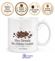 Kahve Çekirdeği Temalı Barista Kupası Özel Baskılı Hediye Bardak Kupa Mug