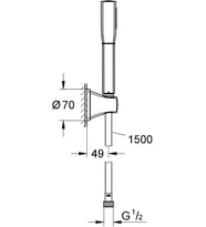 Grohe El Duş Seti Duvar Askılı Grandera Krom/Altın - 27993Ig0