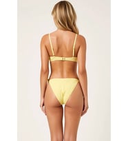 Kadın 3lü Bikini Takımı Straplez Kolsuz Kapsız Süper Yüksek Bel Ekose Desenli Fırfırlı Detaylı Örme