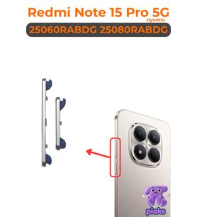 Redmi Note 15 Pro 5G Açma Kapama Ve Yan Ses Tuşu Plastik Düğme 25060RABDG 25080RABDG Uyumlu