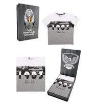 Beşiktaş Orijinal Çocuk T-Shirt Hediyelik Ahşap Kutulu (Gri-Beyaz)