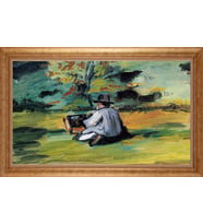 Çerçeveli Paspartulu Manzara Tablo ah1900 (Gold)