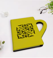 BK Gift Kişiye Özel İsimli Kupa Şeklinde Sarı Termo Deri Defter Model 10