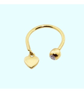 Altın Burun Hızma Piercing 14 Ayar Sade Kalp