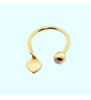 Altın Burun Hızma Piercing 14 Ayar Sade Kalp