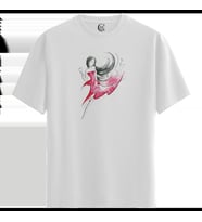 Flow Dancer - %100 Pamuklu Kadın Beyaz Tişört - Premium Quality (Siyah - Beyaz)