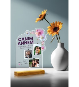 giftcrea Anneler Günü Özel Hediye Pleksi Seti, Doğum Günü, Özel Fotoğraflı Kişiye Özel Pleksi Seti