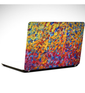 Soyut Boya Fırçaları Laptop Sticker 15.4 inch (37X26CM)
