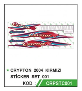 Yamaha Crypton 2004 Kırmızı Sticker Seti