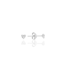 Gümüş zirkon taşlı, kalp kesim 3 mm tektaş küpe SGTL12738RODAJ