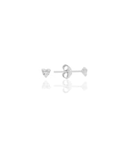 Gümüş zirkon taşlı, kalp kesim 3 mm tektaş küpe SGTL12738RODAJ
