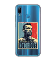 Huawei P20 Lite Uyumlu Conor Mcgregor Notorious Desenli Şeffaf Telefon Kılıfı
