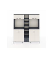 Hyperion Dolap 14 Raflı 2 Çekmeceli 2 Askılı 220x44x243 Antrasit-Aytaşı/Antrasit