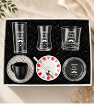 Babalar Gününe Özel Rakı,Viski,Çay Bardağı,Kahve Fincanı Ve Küllük