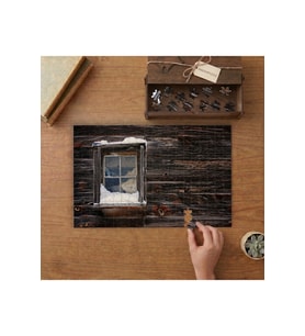 Karlı Pencere- Tahta Ev Tasarımı 240 parça Ahşap Puzzle Ahşap Kutuda MP01182