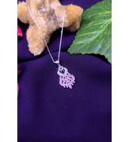 Aşık Çift Tavus Kuşu Model Zirkon Taşlı 925 Ayar Gümüş Kolye (Pembe)