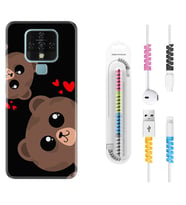 Tecno Camon 16 18P Pova 3 Pova Neo Kılıf Kablo Koruma Spiral Silikon Love Animals 1780