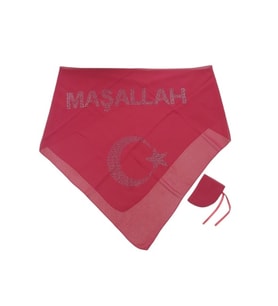 Sünnet Örtüsü İnci Maşallah Yazılı Kırmızı