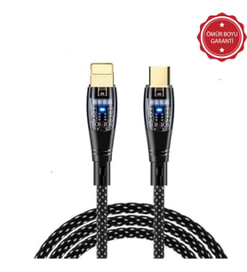 ScHitec 6A 20W Type-C to Lightning 1Metre Hızlı Data ve Şarj Kablosu Siyah YK255S