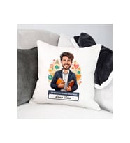 Erkek Rehber Öğretmen Karikatürlü Yastık