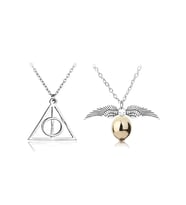Northcity Snitch Golden ve Ölüm Yadigarları Üçgen Harry Potter Unisex Kolye