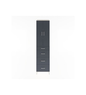 Hyperion Dolap 3 Raflı 4 Çekmeceli 2 Kapaklı 60x44x243 Aytaşı-Antrasit