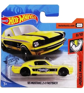 Hot Wheels '65 Mustang 2+2 Fastback - Sarı - 2019 - FYG74 - 1/64